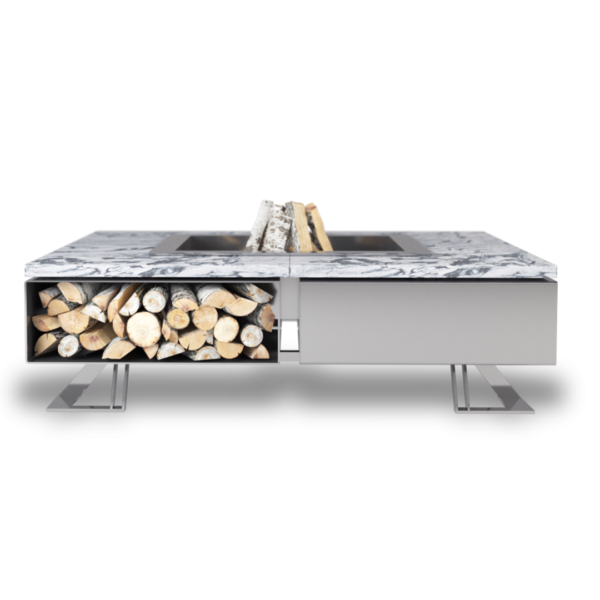 HETTA SQUARE 140 INOX-VISCOUNT wood-burning outdoor fire pit